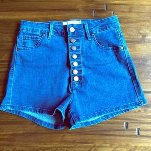 Rachel Roy High Waist Denim Shorts